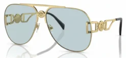 Versace VE2255 Glasses -Carrera Shop ve2255 gold w light blue lenses