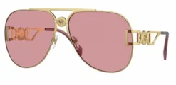 Versace VE2255 Glasses -Carrera Shop ve2255 gold w pink mirror internal silver lenses